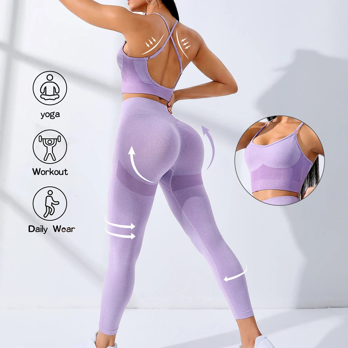 "Libertad y Estilo: Set Yoga 2PCS para Mujeres Sin Costuras"