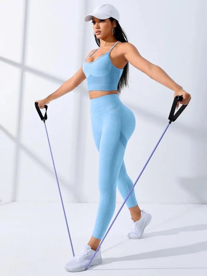 "Libertad y Estilo: Set Yoga 2PCS para Mujeres Sin Costuras"