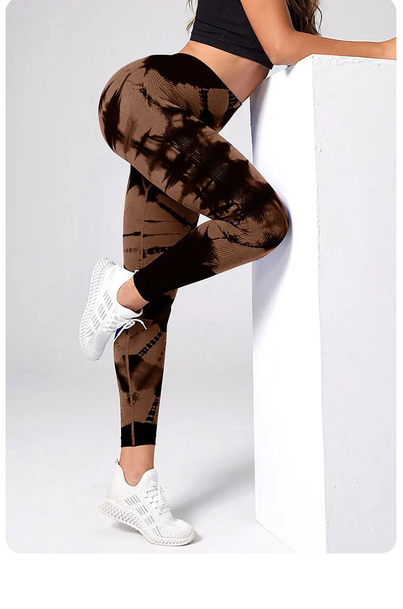 Leggings Seamless Mujer - Efecto Push-Up, Cintura Alta y Estilo Tie-Dye